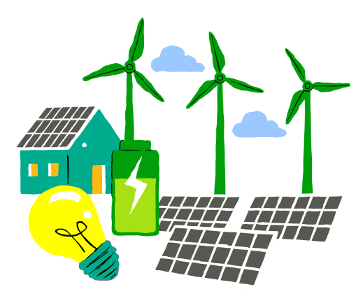Ilustração de Energia limpa e sustentável